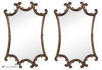vintage pair of 1950s hand carved his and hers wall mirrors