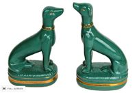 vintage pair of ceramic greyhound figurines