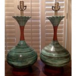 vintage pair of mid-century danish modern lamps