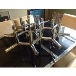 vintage robert haussman chrome chandelier