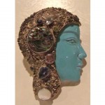 vintage sajen sterling multi gemstone pendant