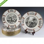 vintage set of 1938 wedwood garden club of america porcelain plates