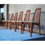 vintage set of benny linden danish modern teak dining chairs