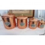 vintage set of french copper canisters
