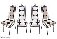 vintage set of mid-century iron chairs