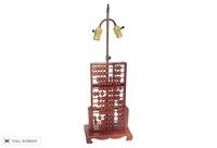 vintage teak abacus lamp