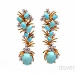 vintage turquoise diamond drop earrings