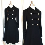 vintage wool and velvet dress coat