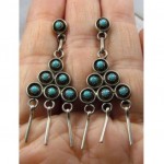 vintage zuni turquoise sterling earrings