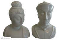 vintage 1940s ceramic busts