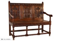 antique 17th century welsh carved bench