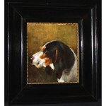 antique 1900 pet oil portrait