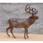 antique 1900s cold painted large vienna bronze stag