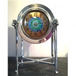 antique 1900s silver enamel clock
