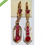 antique 1910s 18k ruby earrings