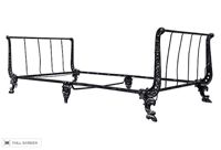 antique 19th century folding wrought iron campaign sleigh bed