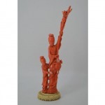 antique chinese 19th century carved coral figure