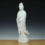 antique large chinese porcelain blanc de chine quan yin figure