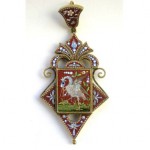 antique micro mosaic pendant