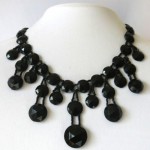 antique victorian french jet glass mourning necklace
