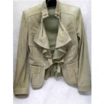 pre-owned gucci suede leather jacket