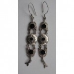 vinatge sterling black onyx dangle earrings