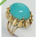 vintage 18k natural turquoise ring