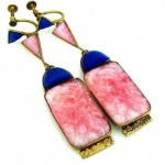 vintage 1920s peking glass earrings