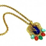 vintage 1930s art glass 12k necklace