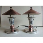vintage 1930s french art deco etling lamps