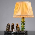 vintage 1930s french art deco three wise monkeys lamp