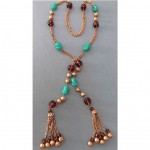 vintage 1930s glass bead lariat necklace