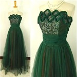 vintage 1940s sequin tulle evening gown