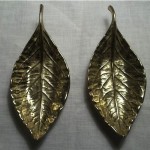 vintage 1940s virginia metalcrafters brass leaf dishes