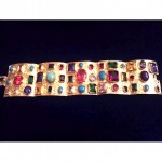 vintage 1950s glass jeweled bracelet