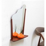 vintage 1960s danish modern teak mirror shelf