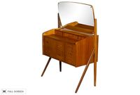 vintage 1960s danish teak mirrored vanity