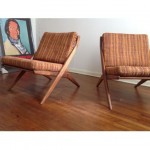 vintage 1960s pair of folke ohlsson scissor chairs