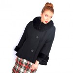 vintage 1960s wool and sheared beaver coat