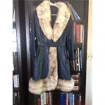 vintage 1970s fur trim leather coat