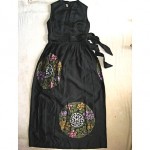 vintage alfred shaheen handpainted hostess maxi dress