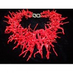 vintage art deco branch coral sterling necklace