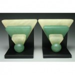 vintage art deco italian stone bookends