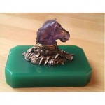 vintage art nouveau amethyst silver figural paperweight