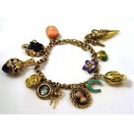 vintage art nouveau and victorian charm bracelet