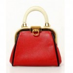 vintage christian dior red leather handbag