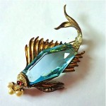 vintage crown trifari sterling fish pin