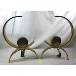 vintage donald deskey brass andirons