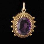 vintage early victorian 14k amethyst pendant