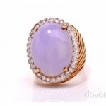 vintage estate lavender jade diamond ring